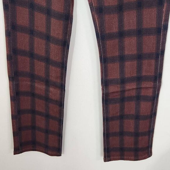 WeWoreWhat Women's Navy and Brown Plaid Jeans Size 27 NWT Icon Jeans Plaid - Picture 5 of 11